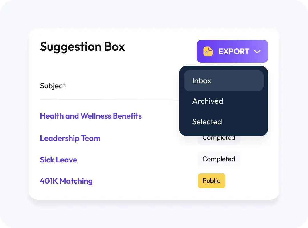 CSV export
