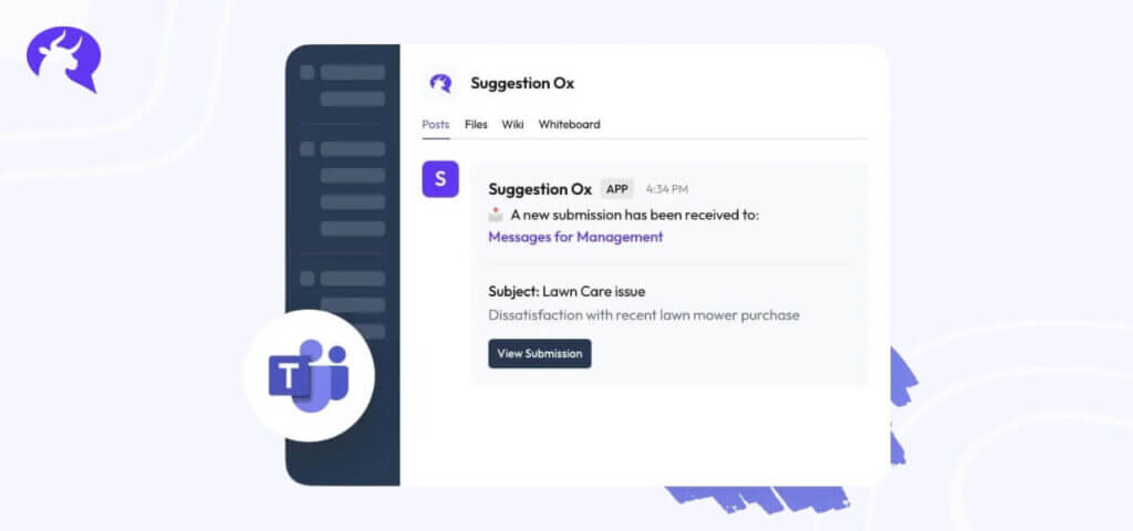 Typical suggestion ox notification new idea in ms teams