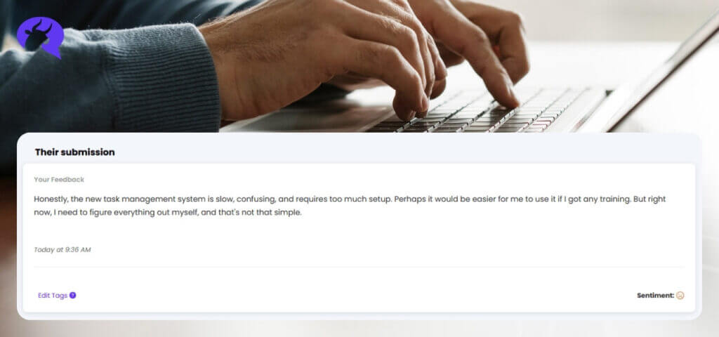 Example of an anonymous employee feedback